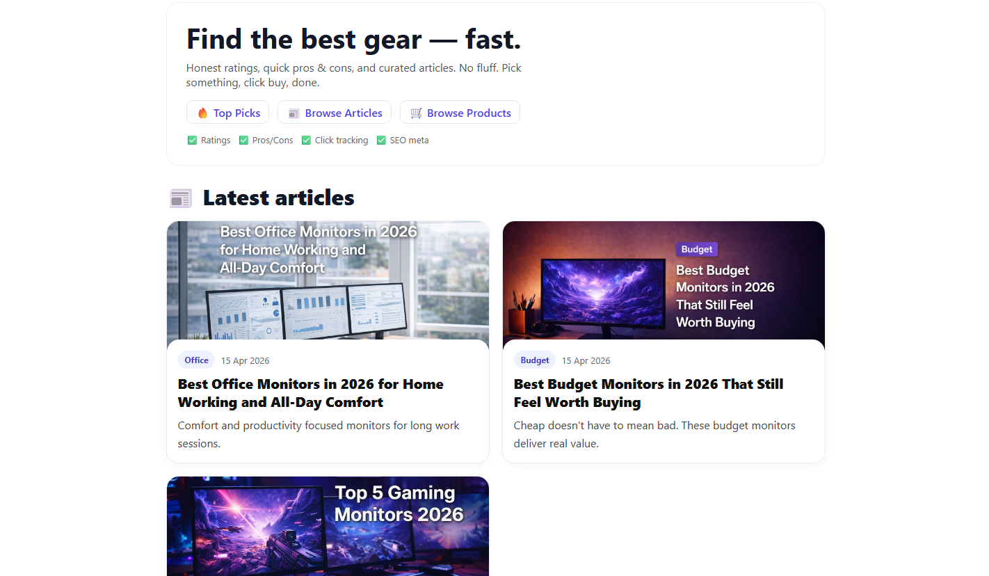 Affiliate Review Site screenshot